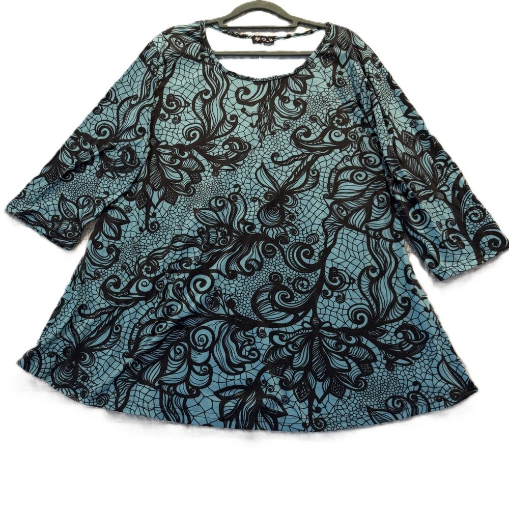 Patterned Lily Tunic, 1X